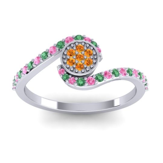 Simple Floral Pave Vapi Ring