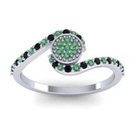 Emerald Fashion Ring In Platinum With Black Onyx – Vapi Simple Ring