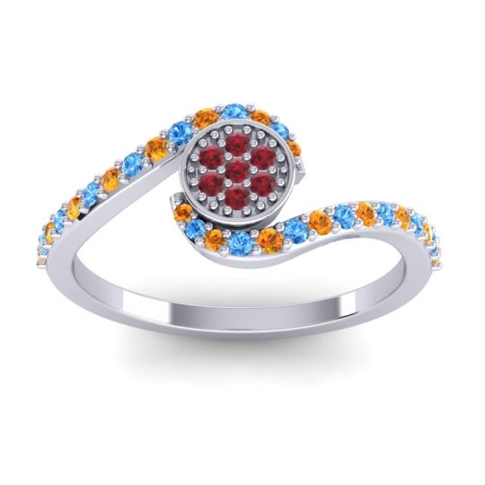 Simple Floral Pave Vapi Ring