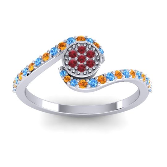 Simple Floral Pave Vapi Ring