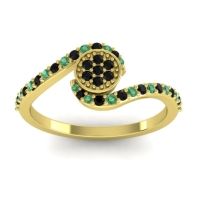 Black Onyx Fashion Ring In 18k Yellow Gold With Emerald – Vapi Simple Ring