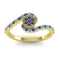 Blue Sapphire Fashion Ring In 18k Yellow Gold With Swiss Blue Topaz – Vapi Simple Ring