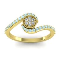 Lab Diamond Fashion Ring In 18k Yellow Gold With Aquamarine – Vapi Simple Ring