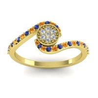 Simple Floral Pave Vapi Ring