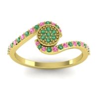 Emerald Fashion Ring In 14k Yellow Gold With Pink Tourmaline – Vapi Simple Ring