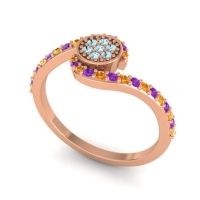Simple Floral Pave Vapi Ring
