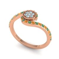 Simple Floral Pave Vapi Ring