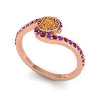 Simple Floral Pave Vapi Ring