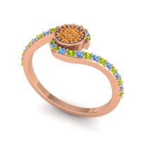 Simple Floral Pave Vapi Ring
