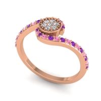 Simple Floral Pave Vapi Ring