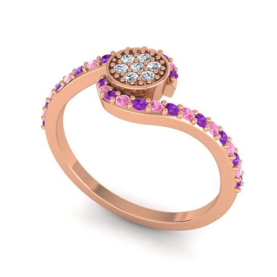 Simple Floral Pave Vapi Ring