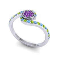 Simple Floral Pave Vapi Ring