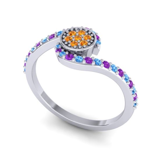 Simple Floral Pave Vapi Ring