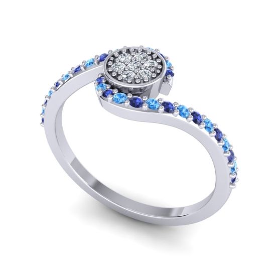 Simple Floral Pave Vapi Ring
