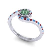 Simple Floral Pave Vapi Ring