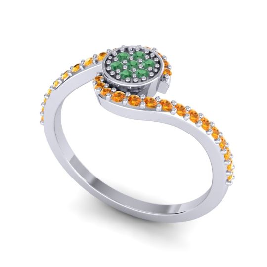 Simple Floral Pave Vapi Ring