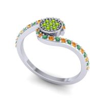 Simple Floral Pave Vapi Ring