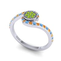 Simple Floral Pave Vapi Ring