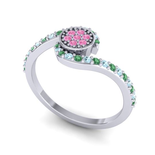 Simple Floral Pave Vapi Ring
