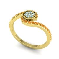 Simple Floral Pave Vapi Ring