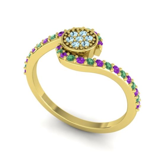 Simple Floral Pave Vapi Ring