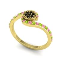 Simple Floral Pave Vapi Ring