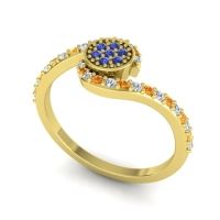 Simple Floral Pave Vapi Ring