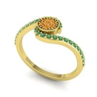 Simple Floral Pave Vapi Ring