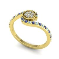 Simple Floral Pave Vapi Ring