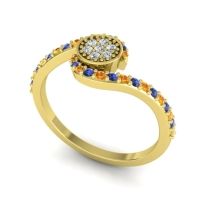 Simple Floral Pave Vapi Ring