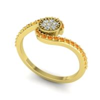 Simple Floral Pave Vapi Ring