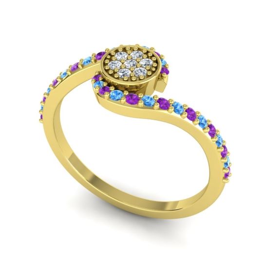Simple Floral Pave Vapi Ring