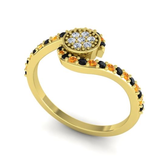 Simple Floral Pave Vapi Ring