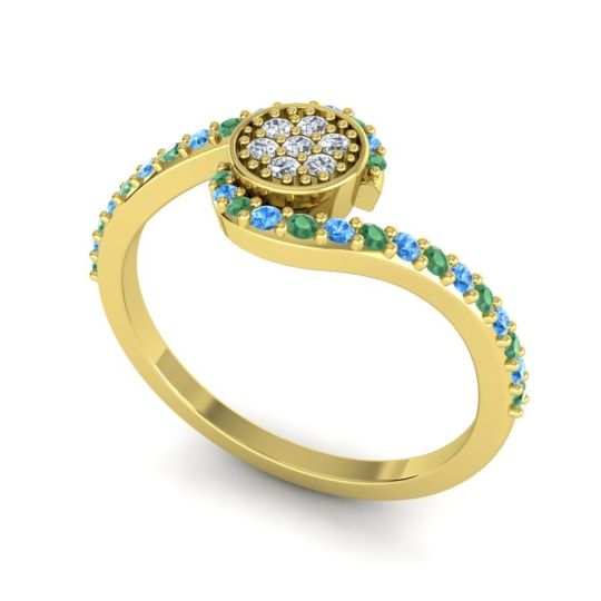 Simple Floral Pave Vapi Ring