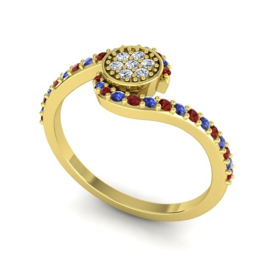 Simple Floral Pave Vapi Ring