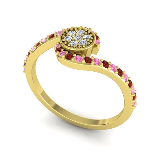 Simple Floral Pave Vapi Ring