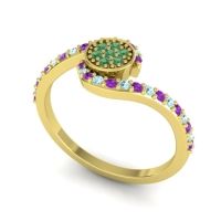Simple Floral Pave Vapi Ring