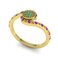 Simple Floral Pave Vapi Ring