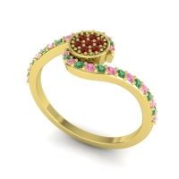 Simple Floral Pave Vapi Ring