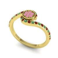 Simple Floral Pave Vapi Ring