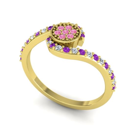Simple Floral Pave Vapi Ring