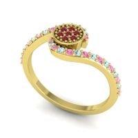 Simple Floral Pave Vapi Ring