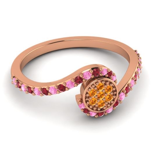 Simple Floral Pave Vapi Ring