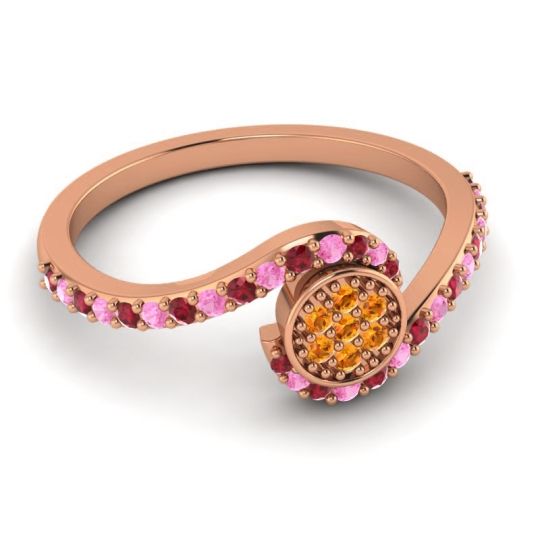 Simple Floral Pave Vapi Ring