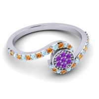 Simple Floral Pave Vapi Ring