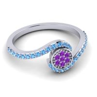 Simple Floral Pave Vapi Ring