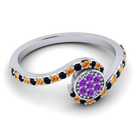 Simple Floral Pave Vapi Ring