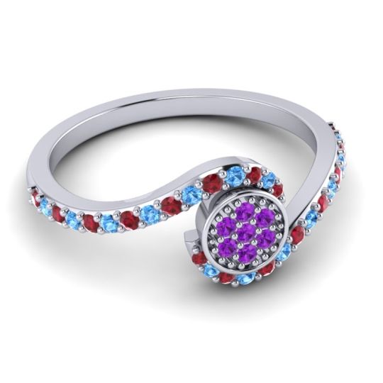 Simple Floral Pave Vapi Ring