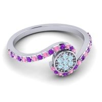 Simple Floral Pave Vapi Ring