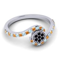 Simple Floral Pave Vapi Ring